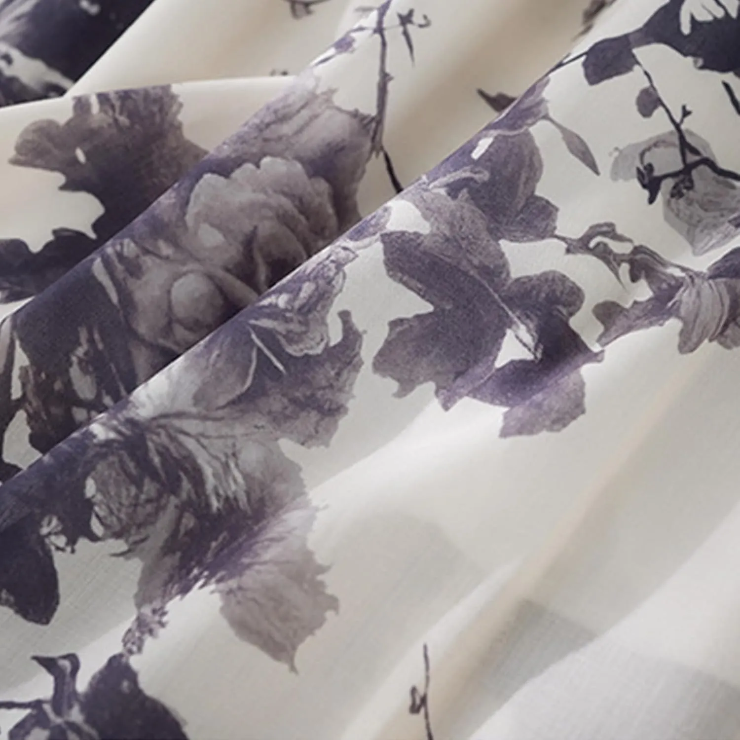 Vintage Floral Print Midi Skirt Women Drawstring Elastic Waist Flowy A-Line Skirts Casual Lightweight Beach Skirt