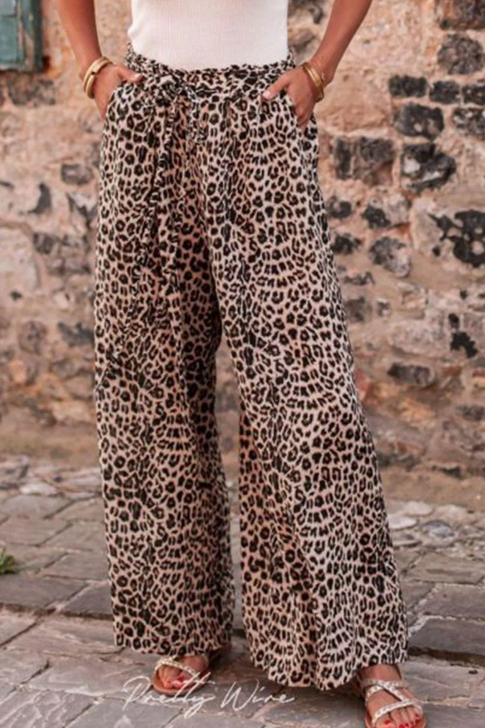 Wild Chic Leopard Print Palazzo Pants