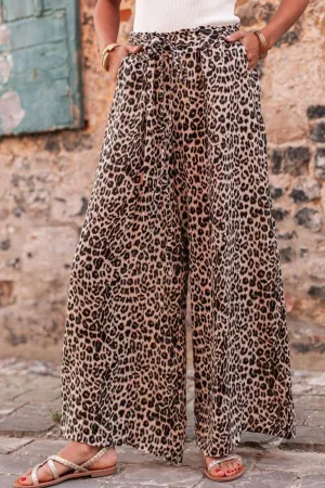 Wild Chic Leopard Print Palazzo Pants