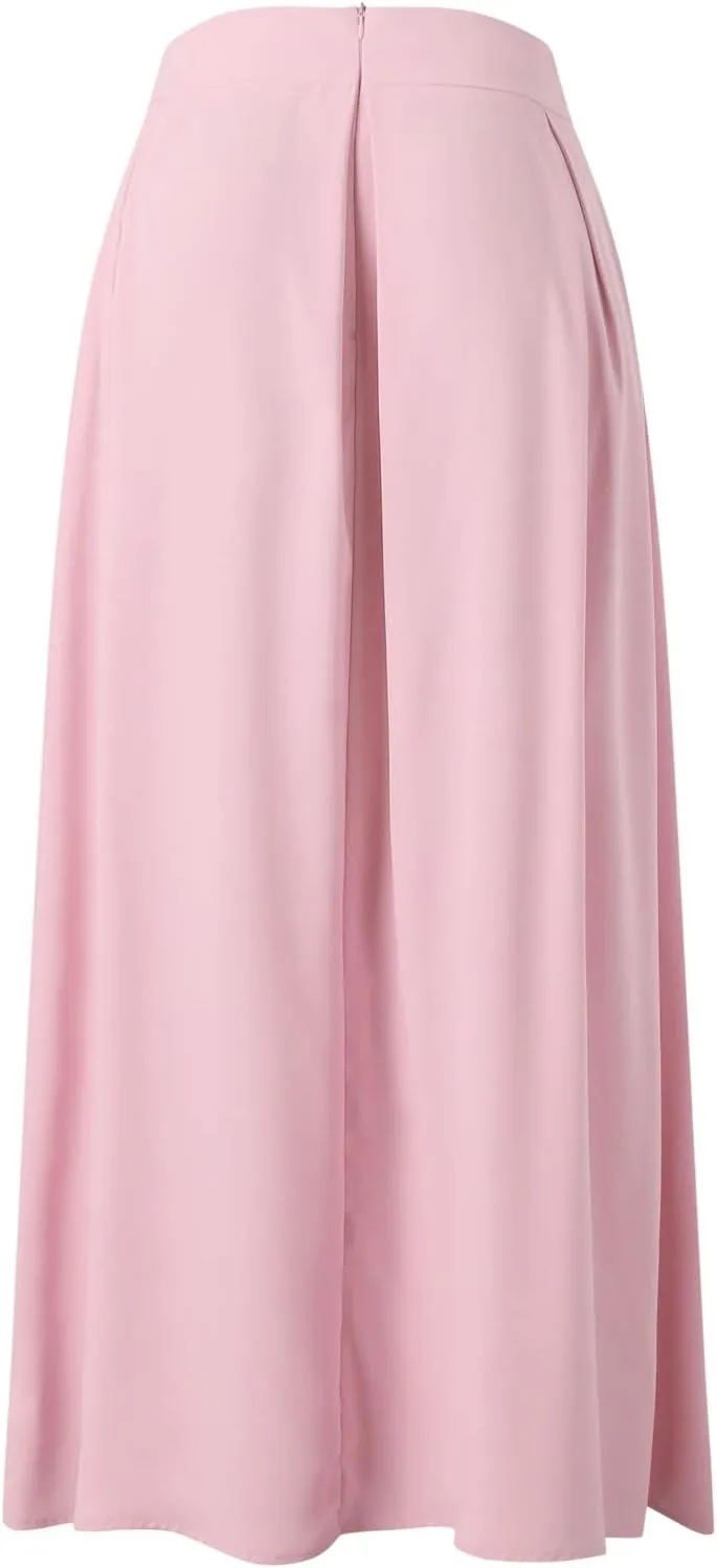 Women Black Skirt Women's 2024 Bohemian Long Skirts Flowy High Waist a Line Maxi Skirts for Women Summer Pleated Skirts
