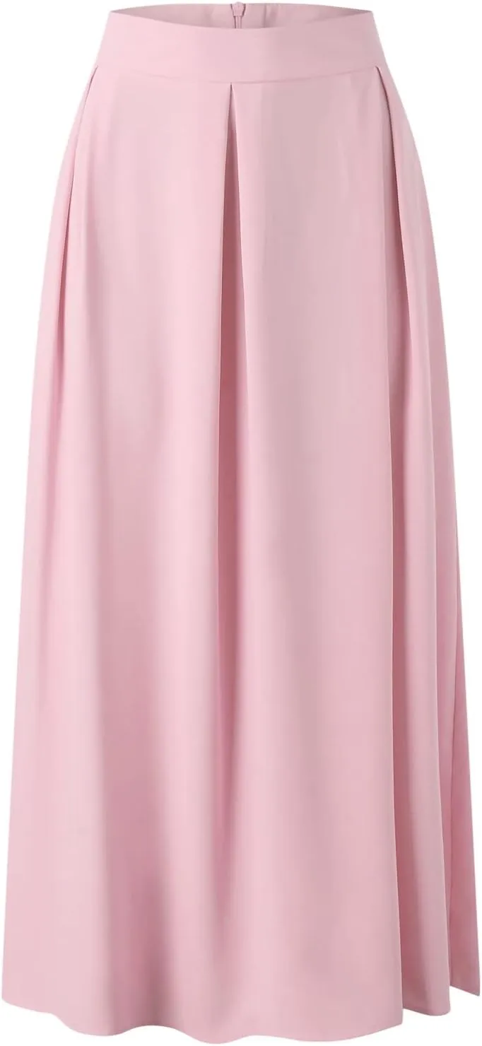 Women Black Skirt Women's 2024 Bohemian Long Skirts Flowy High Waist a Line Maxi Skirts for Women Summer Pleated Skirts