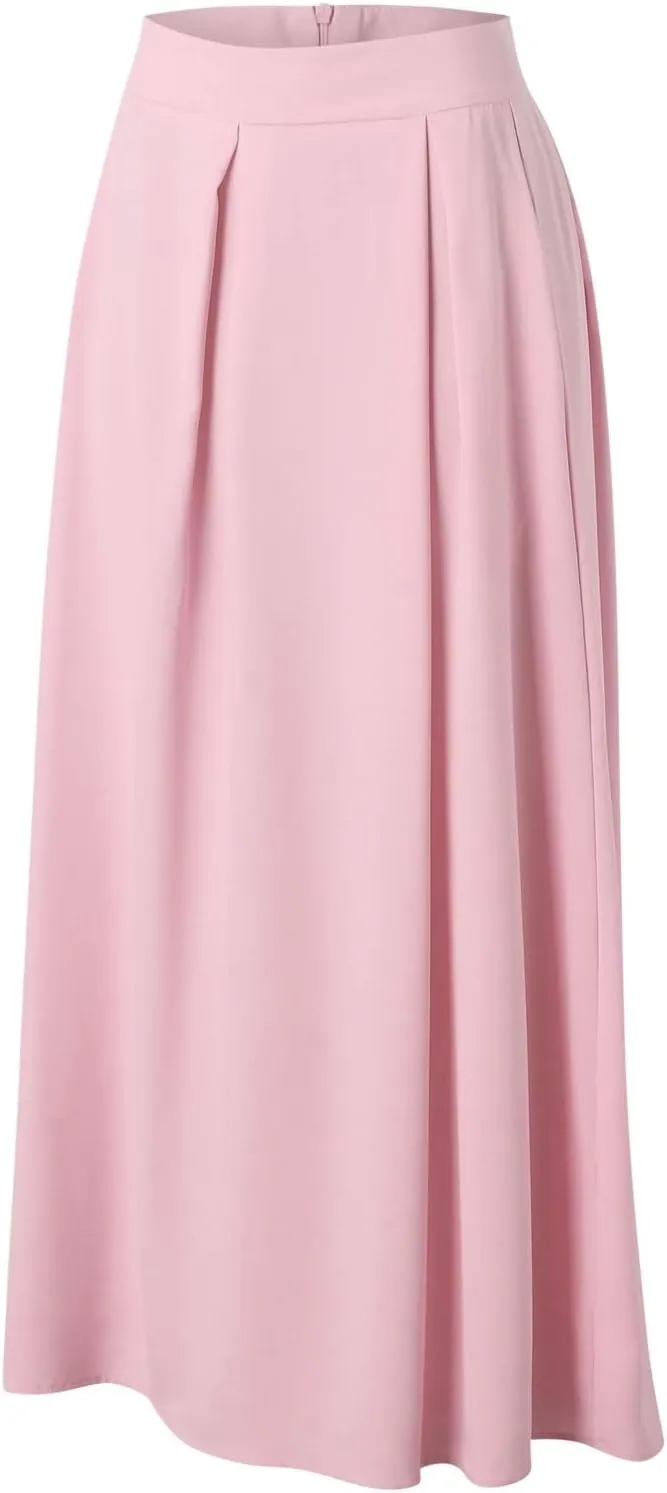 Women Black Skirt Women's 2024 Bohemian Long Skirts Flowy High Waist a Line Maxi Skirts for Women Summer Pleated Skirts