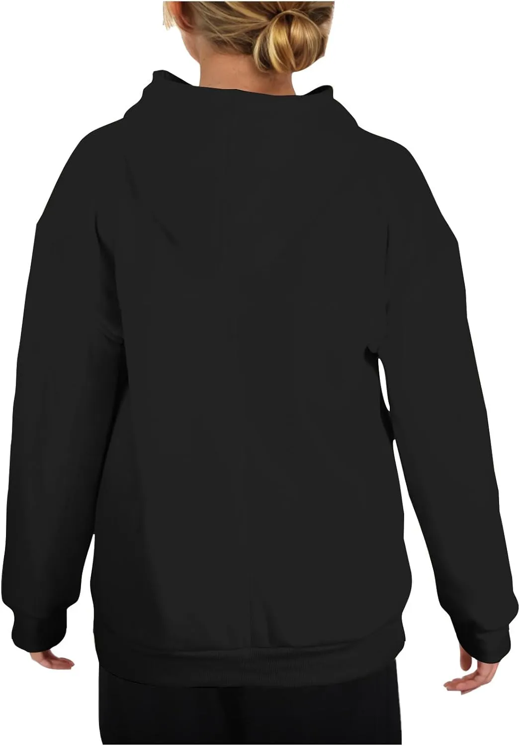 Women's 2024 Casual Hooded Sweatshirts Long Sleeve Solid Oversized Hoodies Loose Cozy Basic Fall Winter Pullover Tops