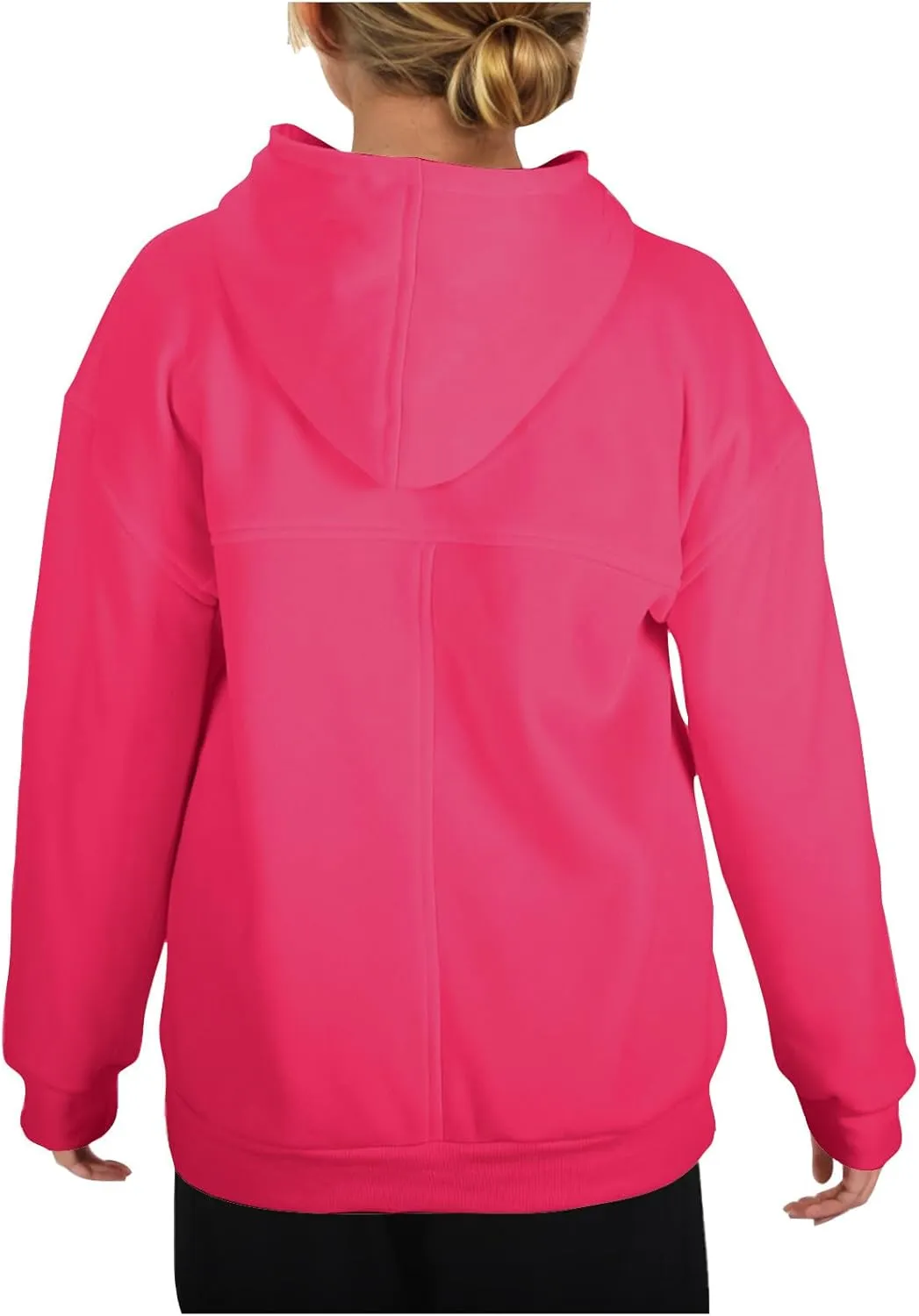 Women's 2024 Casual Hooded Sweatshirts Long Sleeve Solid Oversized Hoodies Loose Cozy Basic Fall Winter Pullover Tops