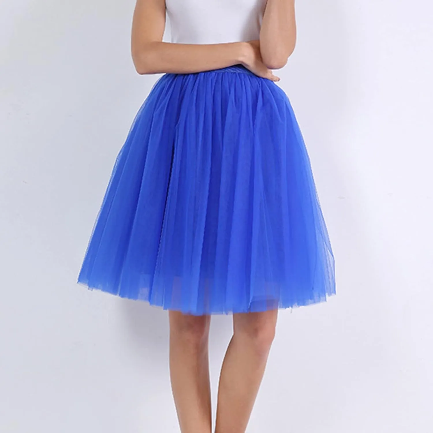 Women's A-Line High Waisted Midi Skirt Women's Classic Layered Tulle Skirt for Adult Teen Swim Skirt Bottoms for