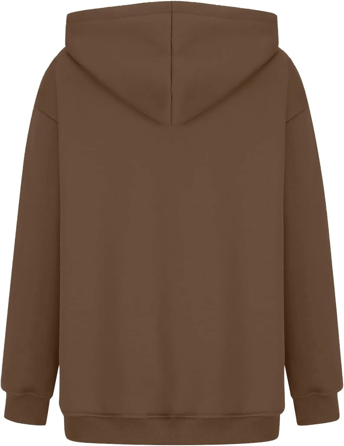 Women's Fall Casual Big Size Solid Color Classic Long Sleeve Hooded Sweatshirt Fashion Loose with Pockets