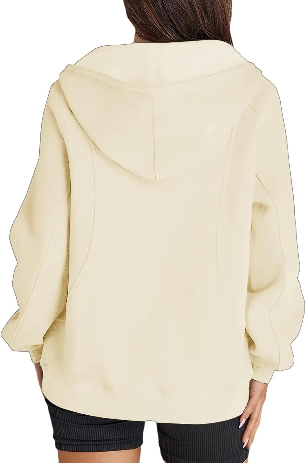Womens Quarter Zip Sweatshirts Solid Oversized Hoodies Casual Comfy Long Sleeve Pullover Tops Fall Winter Outfits 2024