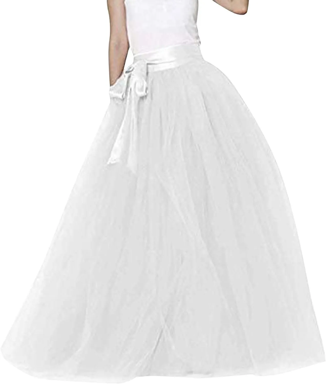 Womens Skirt Tulle Tutu Skirt Pleated Princess Midi Skirts Adult Tutu Dancing Party Evening Tulle Ankle Tennis