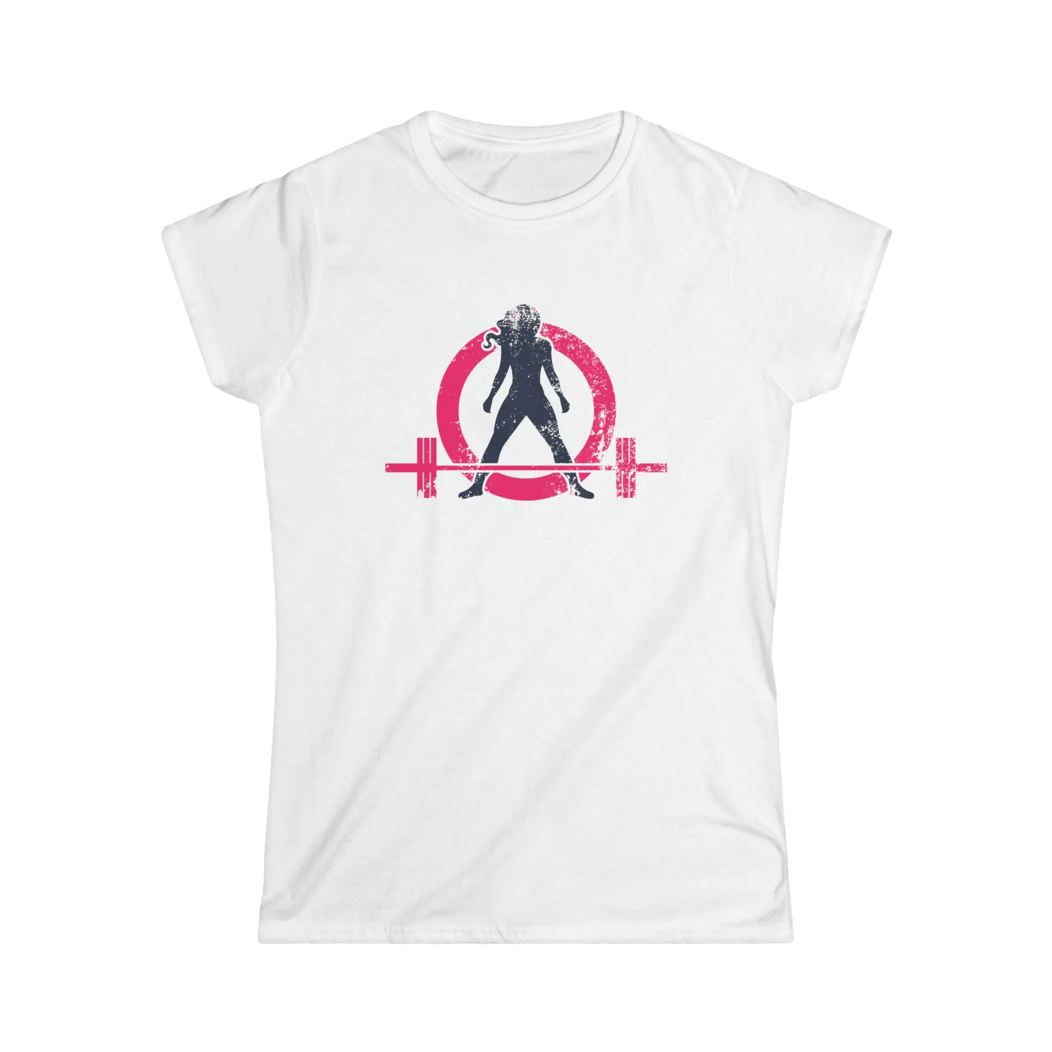 Women's Softstyle Tee - Distressed Color Logo - Plain Back