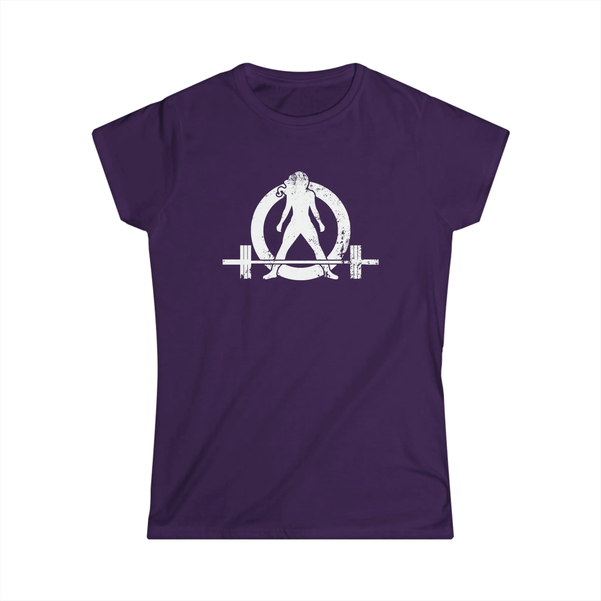 Women's Softstyle Tee - Distressed White Logo - Plain Back