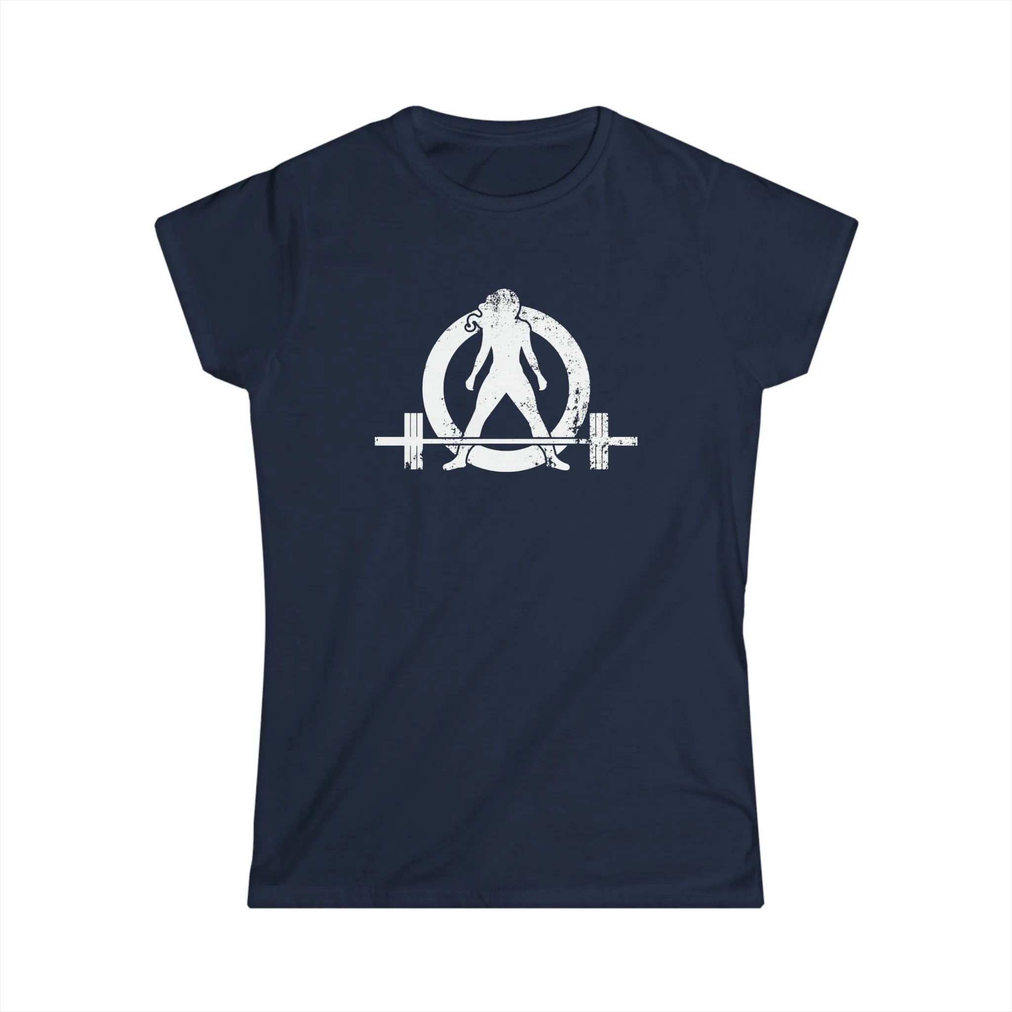 Women's Softstyle Tee - Distressed White Logo - Plain Back