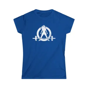Women's Softstyle Tee - Distressed White Logo - Plain Back