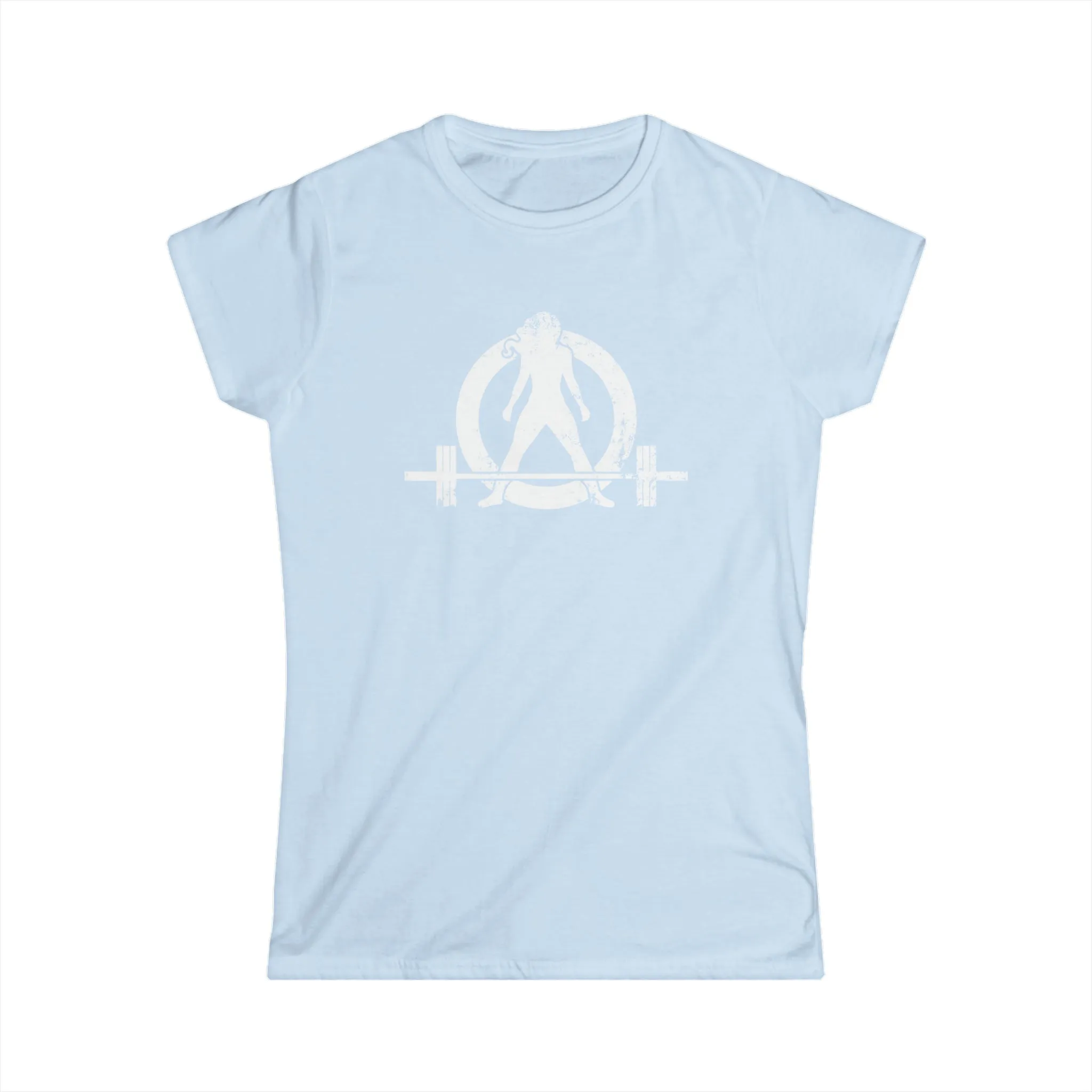 Women's Softstyle Tee - Distressed White Logo - Plain Back