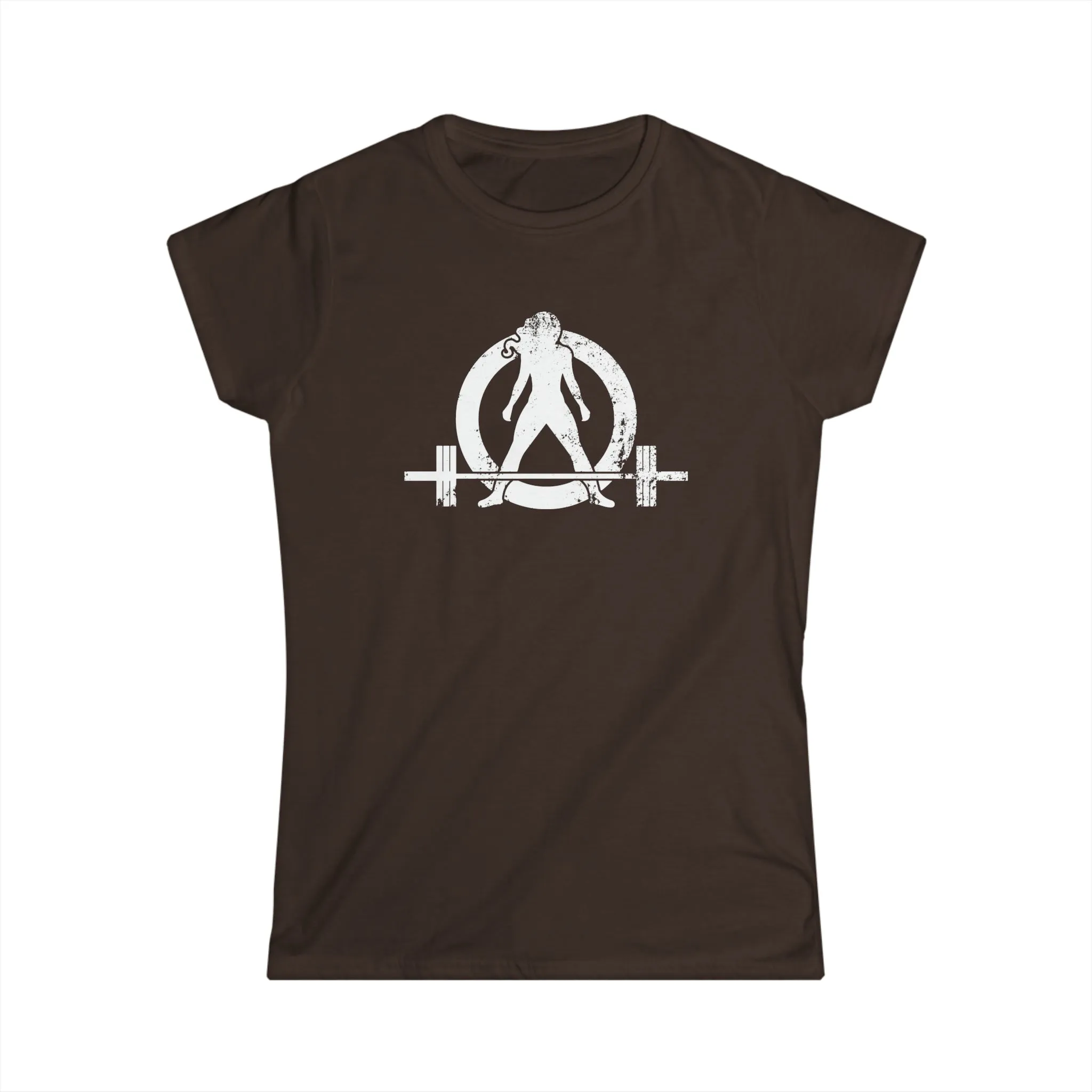 Women's Softstyle Tee - Distressed White Logo - Plain Back
