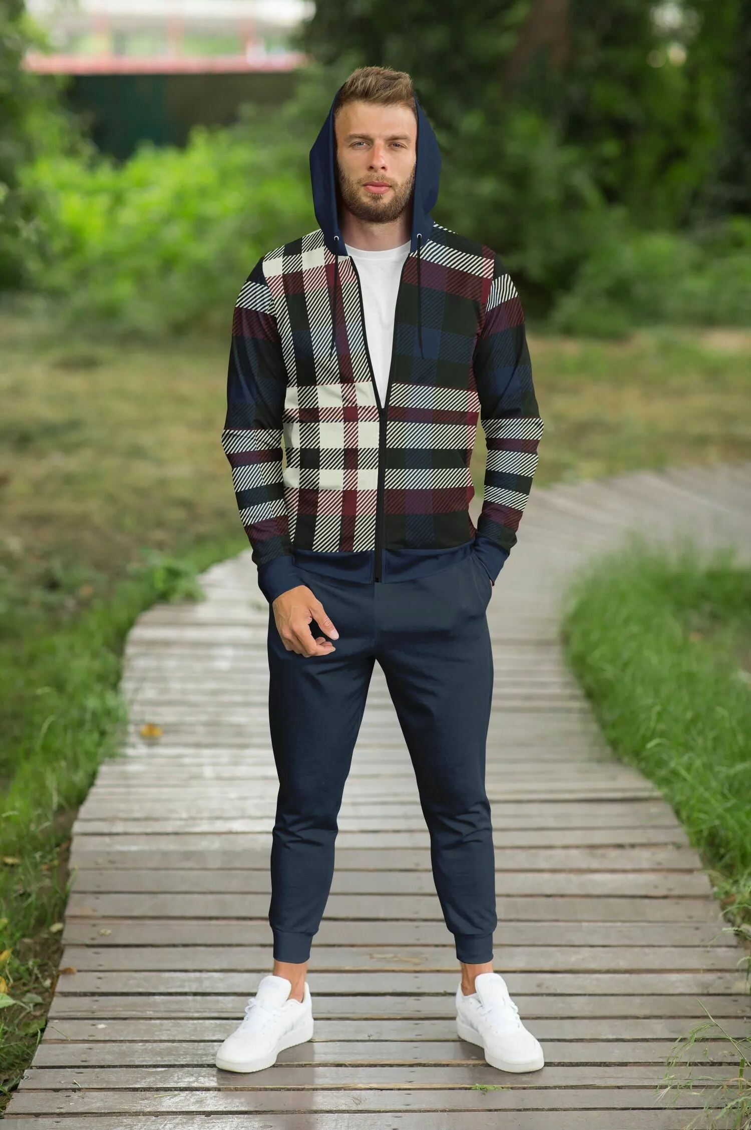 Zip Up Plaid or Tartan Hoodie for Men and Women
