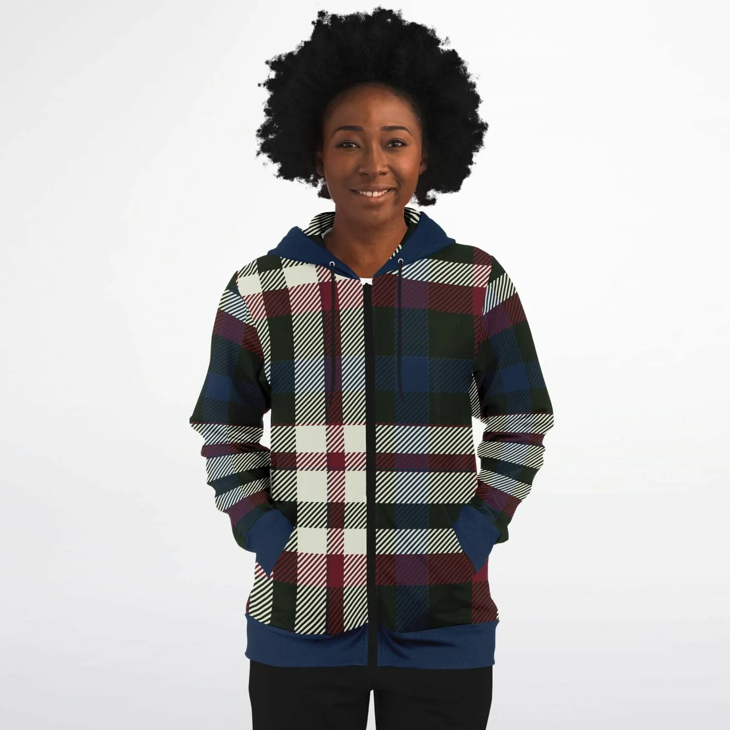 Zip Up Plaid or Tartan Hoodie for Men and Women